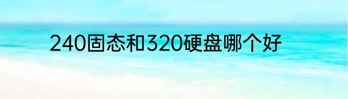 240固态和320硬盘哪个好