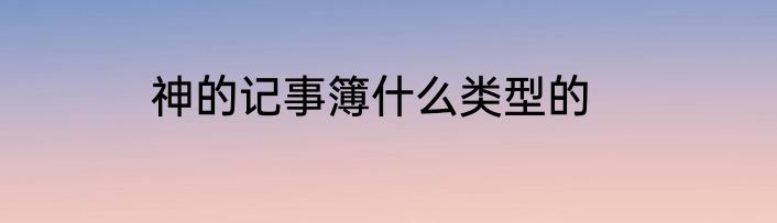 神的记事簿什么类型的