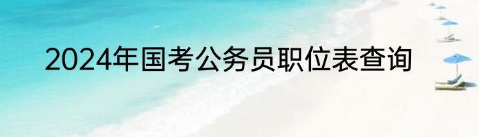 2024年国考公务员职位表查询