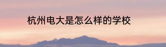 杭州电大是怎么样的学校