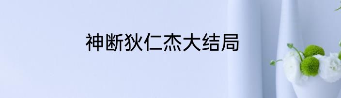 神断狄仁杰大结局