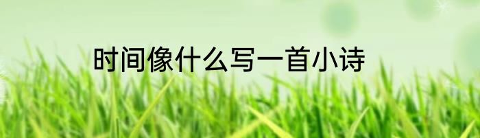 时间像什么写一首小诗
