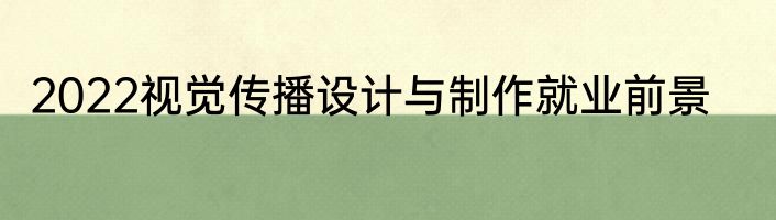 2022视觉传播设计与制作就业前景