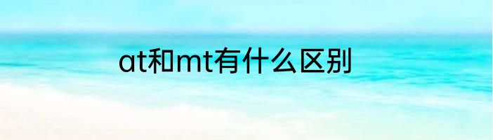 at和mt有什么区别