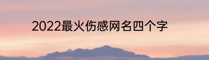 2022最火伤感网名四个字