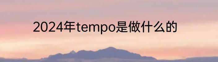 2024年tempo是做什么的