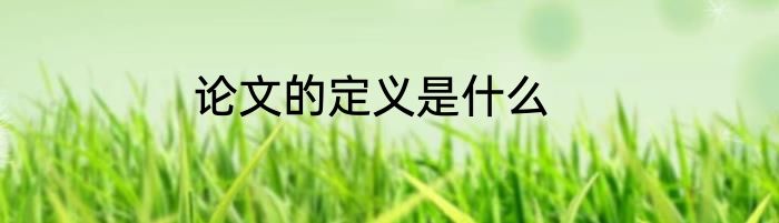 论文的定义是什么