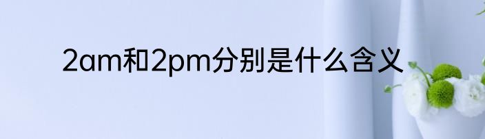 2am和2pm分别是什么含义