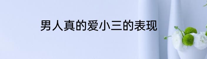 男人真的爱小三的表现