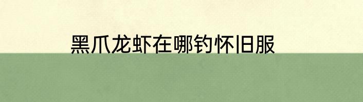 黑爪龙虾在哪钓怀旧服
