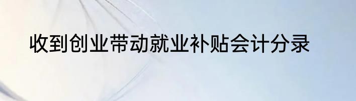 收到创业带动就业补贴会计分录