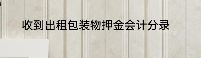 收到出租包装物押金会计分录