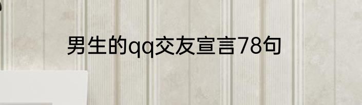 男生的qq交友宣言78句