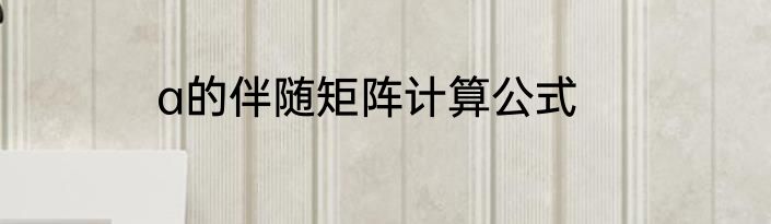 a的伴随矩阵计算公式