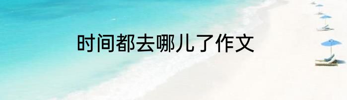 时间都去哪儿了作文