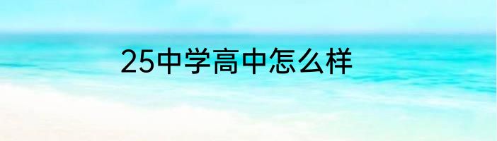 25中学高中怎么样