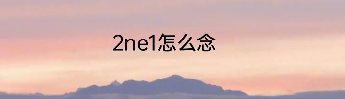 2ne1怎么念