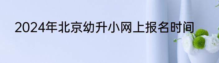2024年北京幼升小网上报名时间