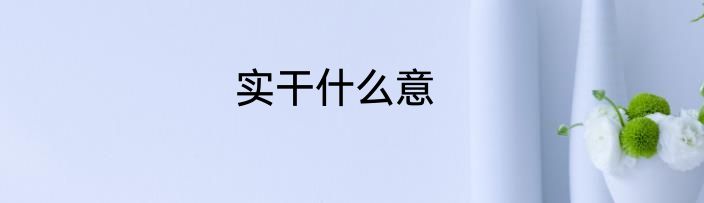 实干什么意