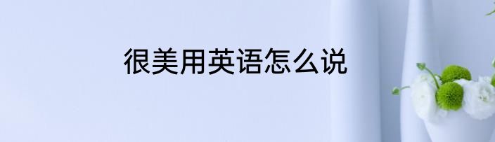 很美用英语怎么说