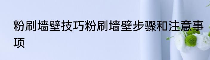 粉刷墙壁技巧粉刷墙壁步骤和注意事项