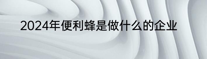 2024年便利蜂是做什么的企业