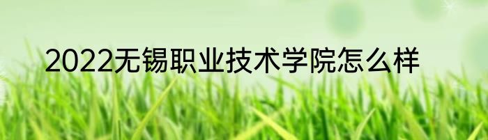2022无锡职业技术学院怎么样