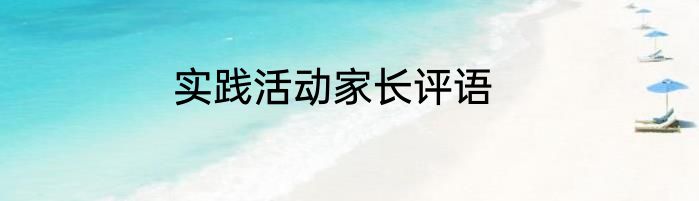 实践活动家长评语