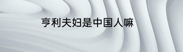 亨利夫妇是中国人嘛