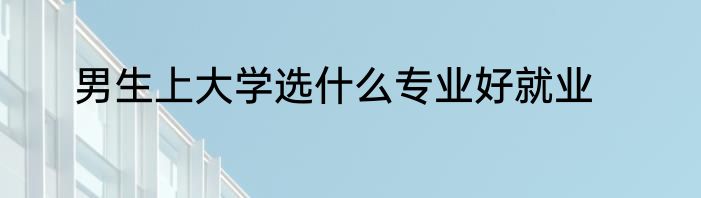 男生上大学选什么专业好就业