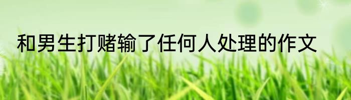 和男生打赌输了任何人处理的作文
