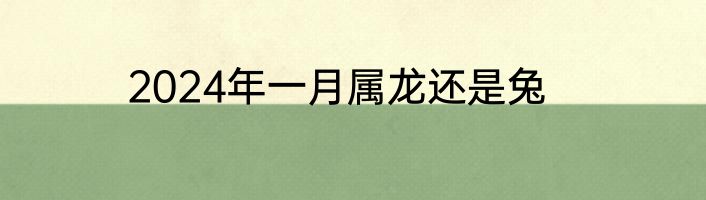 2024年一月属龙还是兔