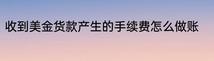 收到美金货款产生的手续费怎么做账