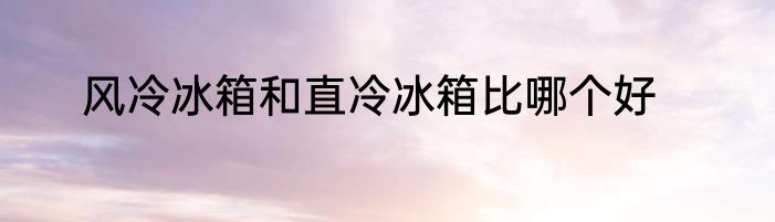 风冷冰箱和直冷冰箱比哪个好