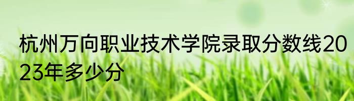 杭州万向职业技术学院录取分数线2023年多少分