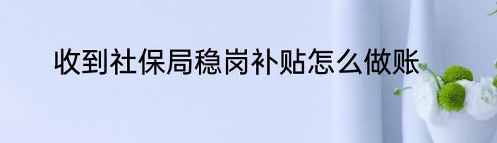 收到社保局稳岗补贴怎么做账