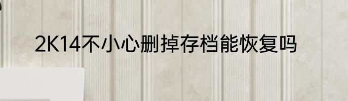 2K14不小心删掉存档能恢复吗