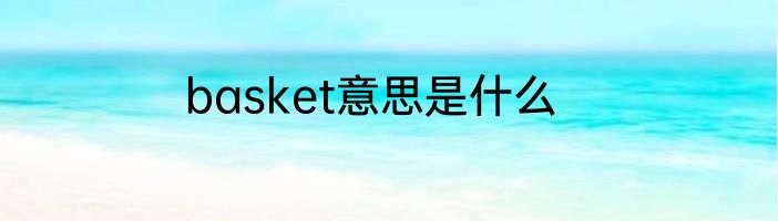 basket意思是什么