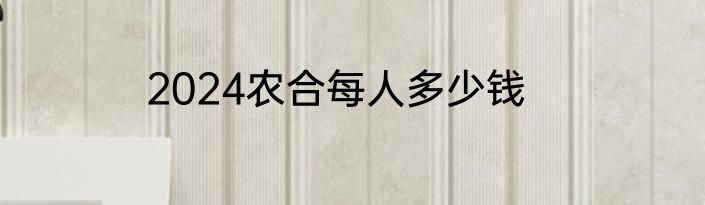 2024农合每人多少钱