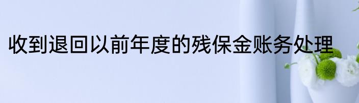 收到退回以前年度的残保金账务处理