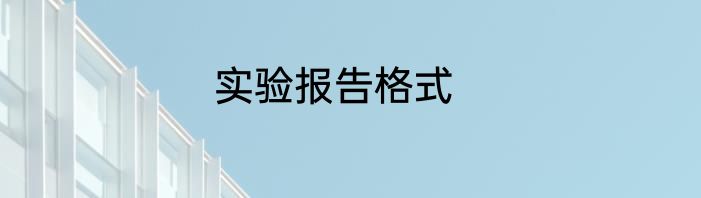 实验报告格式
