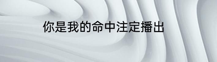 你是我的命中注定播出