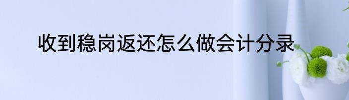 收到稳岗返还怎么做会计分录