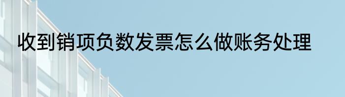 收到销项负数发票怎么做账务处理
