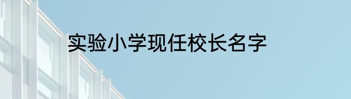 实验小学现任校长名字