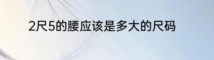 2尺5的腰应该是多大的尺码