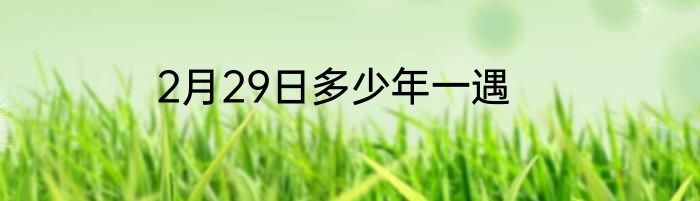 2月29日多少年一遇