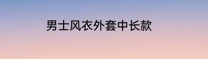 男士风衣外套中长款