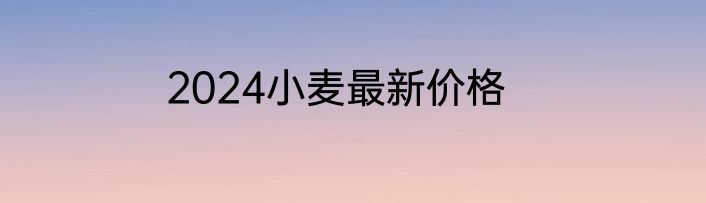 2024小麦最新价格