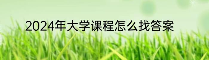 2024年大学课程怎么找答案